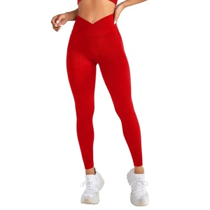 Venta al por mayor de mallas de impresión personalizada de las mujeres de tela suave de Yoga de talle alto mallas de diseño deportivo para las mujeres | Servicio OEM - Product Image 2