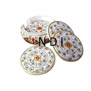 Modern Design <b>Marble</b> Tea Coaster Set Hot Selling Rounded Shape Decorative Mats & Pads for Tea Coffee Beer <b>Mugs</b> - Product Image 1