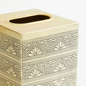 Porte-boîte à mouchoirs en métal massif en laiton boîte à mouchoirs forme carrée porte-serviettes pour comptoir de salle de bain décor de bureau à domicile - Product Image 4