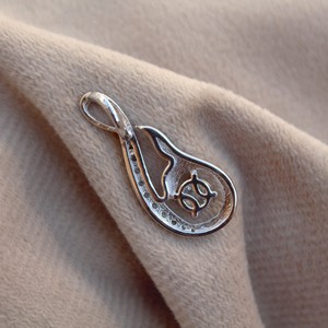 Moissanite ronde coupe pierre argent pendentif délicat pour elle incolore Moissanite bijoux cadeau pour femme - Product Image 4
