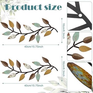Décoration murale en feuilles d'arbre en métal, art mural moderne inspiré de la nature - Product Image 3