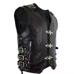 Chaleco de Motociclista de Cuero con Aspecto Vintage Genuino para Hombre, con un Corte Tradicional Diseñado para la Comodidad Diaria de Conducción - Product Image 2