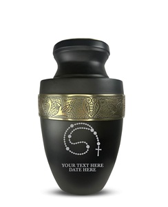 Urne de crémation humaine personnalisée pour les cendres adultes hommes femmes urne en aluminium avec nom Date Design noir avec jante argentée taille personnalisée - Product Image 5