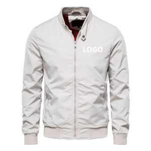 Nueva chaqueta ajustada de invierno con bolsillo y cremallera para hombre a la moda, logotipo personalizado, cuello levantado, último diseño, chaqueta Bomber de lona con cremallera, prendas de vestir - Product Image 6