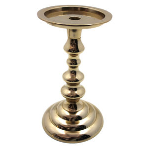 Soporte de pilar de vela de aluminio de Venta caliente soporte de vela de Color plateado pulido para boda y decoración del hogar hecho a mano - Product Image 3