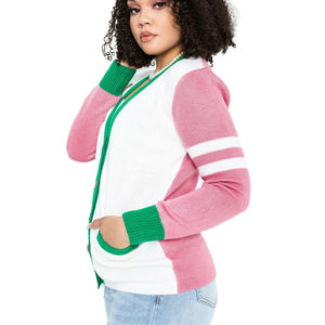 New AKA Embroidered & Colours Knit <b>Cardigan</b> <b>Sweater</b> For Sorority fraternity College Varsity <b>Sweater</b> For Unisex - Product Image 2