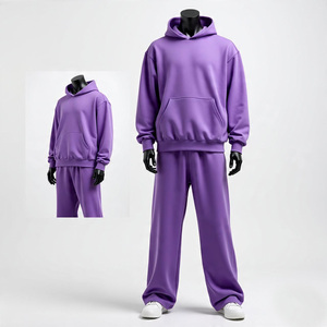 Chándales con logotipo estampado personalizado Sudaderas con capucha de alta calidad Chándales de algodón para hombres Chándales de gran tamaño Conjunto de Sudadera con capucha unisex - Product Image 2