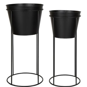 กระถางโลหะสีดำทำด้วยมือพร้อมขาตั้งสำหรับห้องนั่งเล่นสวนกลางแจ้ง - Product Image 5