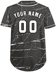 Nueva camiseta de béisbol con patrón de grafiti en Blanco y Negro | Uniforme de deportes de equipo personalizado para hombres, mujeres, jóvenes - Product Image 4