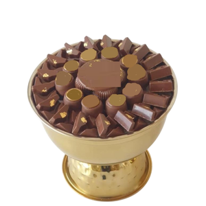 Elegant Gold-Polished Metal Chocolate Serving Bowl Handmade with Finest Quality for Parties Hotel <b>Table</b> <b>Top</b> Dessert Display - Product Image 3