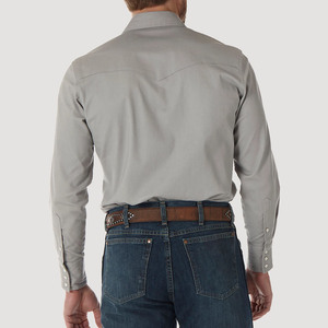 Vêtements travail chemise brodée moderne bouton pression soudage Vintage moderne rodéo sergé travail pour les gars chemise occidentale - Product Image 2