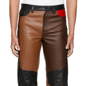 2024 pantalon en cuir taille haute personnalisé pour hommes à la mode OEM ODM conception qualité tissu en cuir véritable droit Service personnalisé - Product Image 4