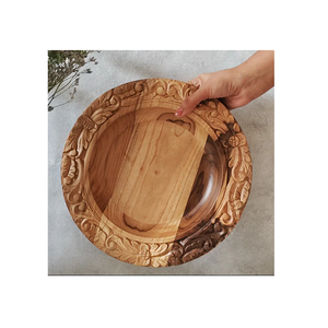 Assiette de présentation en bois de couleur marron de qualité supérieure, forme ronde, sous-assiette pour mariage, utilisation en hôtel - Product Image 6