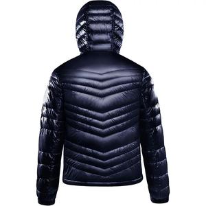 Veste matelassée en duvet d'hiver pour hommes personnalisée haute qualité en toile légère surdimensionnée baggy à capuche col montant logo à l'avant - Product Image 3