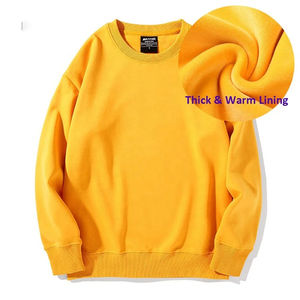 Venta al por mayor de cuello redondo liso sudadera logo liso mujer cuello redondo sudadera de gran tamaño sólido teñido mujeres sudaderas de manga larga - Product Image 1