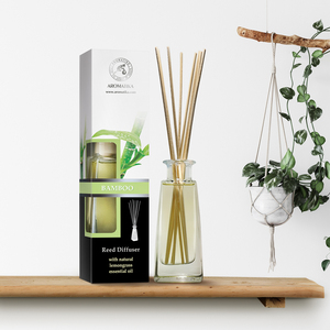 Diffuseur de roseaux en bambou AROMATIKA 100ml, bouteille en verre, huile essentielle naturelle de citronnelle, frais, sans phtalates, sans alcool, longue durée - Product Image 4