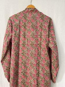 Vestido largo de algodón con estampado de bloque floral para mujer, Túnica India estilo bohemio vintage, vestido largo para mujer - Product Image 4