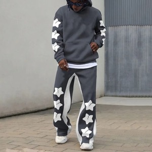 Conjunto de Sudadera y Pantalones Deportivos Personalizados para Hombre, 2 Piezas, Chándal con Logotipo, Estampado Gráfico Cuadrado en 3D, Proveedor de Chándales Apilados - Product Image 2