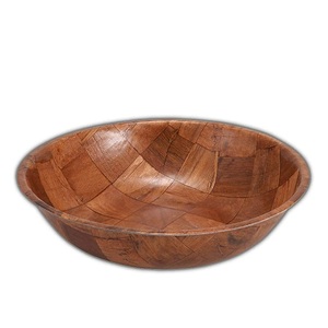 Cuenco de madera decorativo hecho a medida para servir, cuenco para servir ensalada de sopa redondeada de alta calidad - Product Image 3