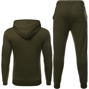 Fabricant de survêtements zippés de haute qualité Ensemble de jogging gris personnalisé Ensemble de jogging deux pièces en éponge française - Product Image 2