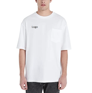 T-shirt 100% coton de haute qualité à manches courtes col rond unisexe adulte 100% coton T-Shirt Logo personnalisé T-shirts lourds - Product Image 5