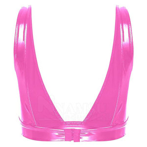 Sujetador de cuero alto de tamaño personalizado para mujer de último estilo 2023, soporte de talla grande, aros sin costuras, tejido Push-Up, logotipo personalizado sólido - Product Image 2