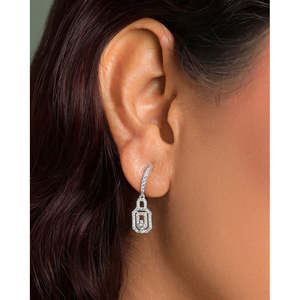 NOVAMART Fine Premium 925 Sterling <b>Silver</b> <b>Drop</b> <b>Earrings</b> for Women Girls Gold Plated Water Flower Pattern Featuring Pearls Diamon - Product Image 4