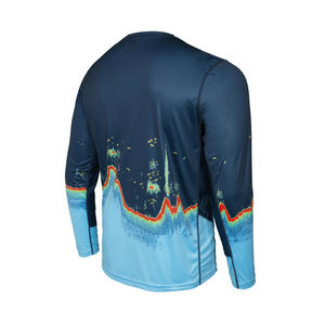 Maillot de pêche tricoté solide à manches longues pour hommes sur mesure 2025 nouvelle mode impression numérique écologique Anti-boulochage toutes les tailles - Product Image 3