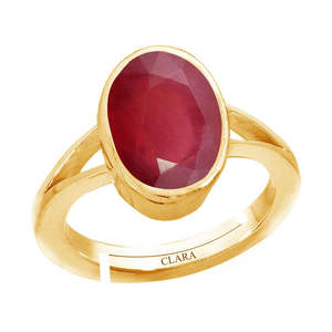 NOVAMART Fine Certified Natural Ruby Manik Vintage Gold <b>Ring</b> Fashionable & Trendy Eyeshape Bezel <b>Set</b> for Gift Wholesale Export - Product Image 1