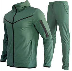 Ropa deportiva de entrenamiento de lana de tecnología informal para hombre al por mayor, ropa de correr de dos piezas para otoño, ropa deportiva de Fitness al por mayor - Product Image 6