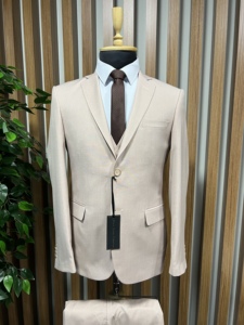 Best Selling Latest design Custom Made <b>Viscose</b> And <b>Polyester</b> Woven <b>Fabric</b> Elite Suit Wedding Groom's & Business Suit For Men - Product Image 6
