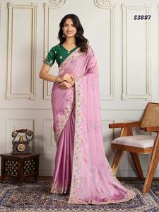 ผ้าจอร์เจียติดดาวสุดพิเศษพร้อมผู้ผลิตส่าหรีงานปักและซัพพลายเออร์จาก surat ทั้งอัตราจาก surat - Product Image 4