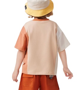 Camisetas para niños de algodón 100% de fábrica, estilo casual personalizado, multicolor, holgadas, de manga caída. - Product Image 1