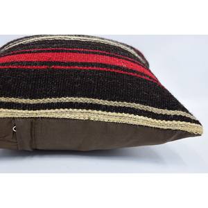 Oreiller Kilim à fleurs vintage multicolore 16x16 pouces en laine et soie tissées Accent décoratif floral portable pour la literie et le sol - Product Image 5