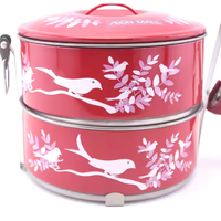 Boîte en acier imprimé Tiffin Transporteur de nourriture en acier personnalisé Tiffin en acier inoxydable élégant Tiffin imprimé durable