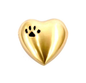 Urne souvenir coeur en laiton or fini avec patte gravée forme de coeur crémation cendres d'animal de compagnie urne fournitures funéraires - Product Image 6