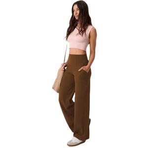 Pantalon de yoga léger et respirant pour femme, de haute qualité, taille mi-haute, coupe droite et large - Product Image 4