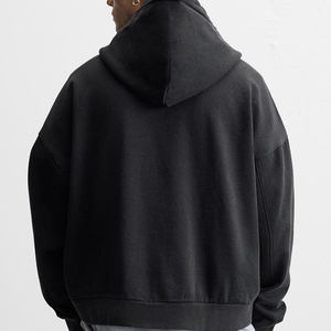 Sweat à capuche délavé pour hommes Sweat à fermeture éclair avec capuche en coton biologique Sweats à capuche pour hommes Polaire personnalisée Sweat pour hommes Expédition DDP - Product Image 2