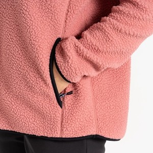 Pull en polaire Sherpa doux brodé uni pour femmes Sweat-shirt à fermeture éclair éclair Vêtements d'extérieur décontractés personnalisés Veste pull pour femmes - Product Image 5
