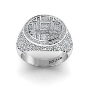 Style populaire diamant rond plaqué or 925 argent Out Flot écran glacé Hip Hop anneau pour hommes au prix de gros - Product Image 4