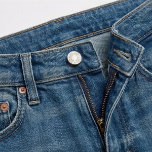 Custom Logo <b>Women</b> Trendy High Waisted Customized Color Denim <b>Jeans</b> Flat Front Straight Soft Stretchable Casual Fit Vintage Pant - Product Image 4