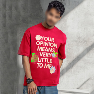 Avec manches courtes Red Morty Merchandise Pure 100% Cotton O Neck Solid Color T-shirts pour hommes de grande taille BY AMAZING INDUSTRIES - Product Image 2