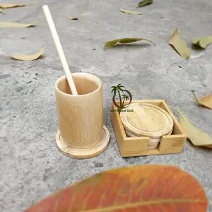 Sottobicchiere di bambù all'ingrosso per tazza/tazza di bambù e sottobicchiere di bambù per bere da COCO - ECO VIETNAM