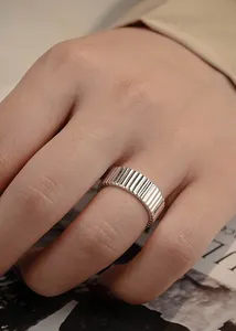 Thả vận chuyển đồ trang sức 925 bạc 18K mạ vàng hình dạng xoắn mở có thể điều chỉnh thời trang Chunky nhẫn cho phụ nữ