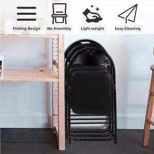 Powder-Coated Metal Folding <b>Chairs</b> Can Be <b>Stacked</b> on Top of Each Other - Product Image 2