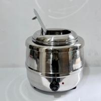Chauffe-soupe électrique en acier inoxydable pour buffet, 13 L, plat de service isotherme argenté, facilement assemblable pour usage en restaurant