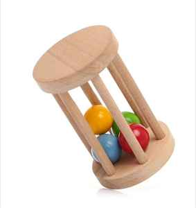 Montessori Ball Cylinder Rolling Drum Wooden Rattle Rolling <b>Toy</b> <b>Crawling</b> <b>Toy</b> for Babies - Product Image 5