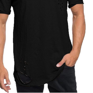 T-shirt Homme Oversize Effet Vieilli Couleur Unie 100% Coton Respirant Délavé à l'Acide Séchage Rapide pour Usage Extérieur - Product Image 6