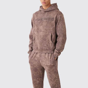 Survêtement de couleur unie imprimé de style unique pour hommes meilleure qualité 100% coton Street Wear nouveau design taille normale pour l'hiver - Product Image 4