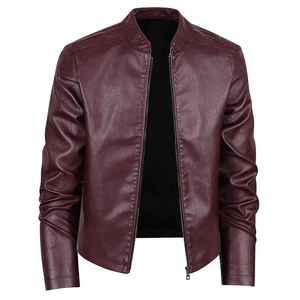 แจ็คเก็ตหนัง PU ผู้ชาย ทรงธุรกิจ แบรนด์ดัง ทรงเข้ารูป สไตล์ลำลอง แจ็คเก็ตหนังนักขี่มอเตอร์ไซค์ ซิป แจ็คเก็ตหนังผู้ชายรุ่นใหม่ - Product Image 3